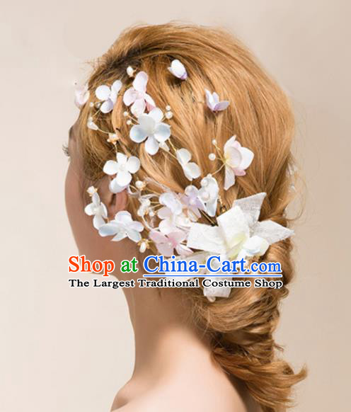 Handmade Baroque Bride Flowers Hair Stick Wedding Hair Jewelry Accessories for Women