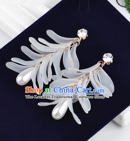 Top Grade Handmade Jewelry Accessories Bride White Pearl Earrings for Women