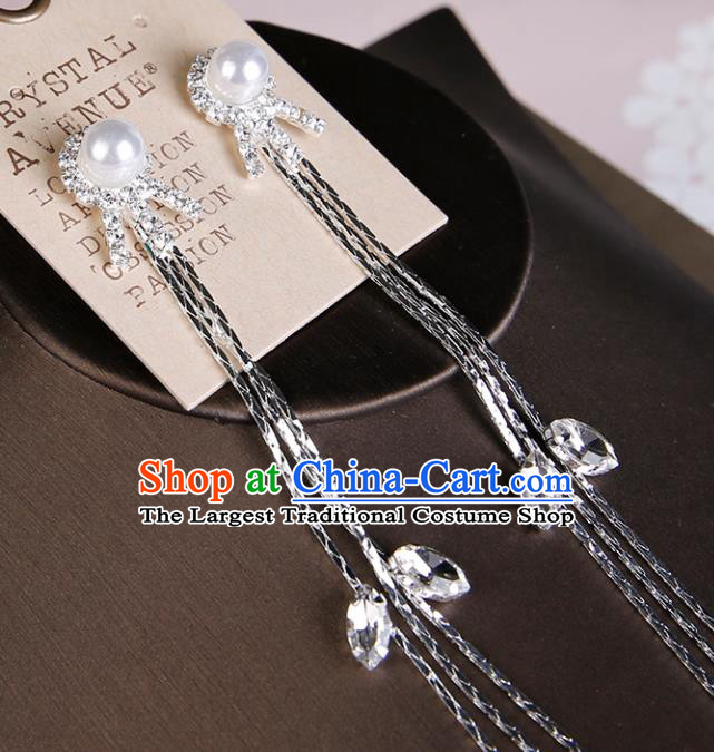 Top Grade Handmade Jewelry Accessories Bride Crystal Pearls Earrings for Women
