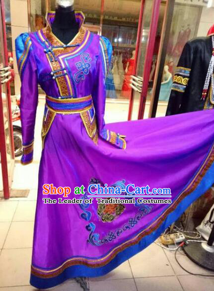 Traditional Chinese Mongol Nationality Dancing Costume Mongols Female Folk Dance Headwear Mongolian Minority Embroidery Costume