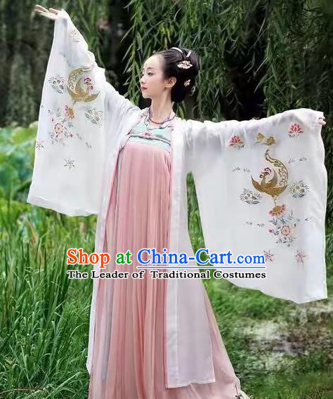 Traditional Chinese Ancient Empress Embroidered Costume Tang Dynasty Palace Queen Dance Hanfu Dress for Women