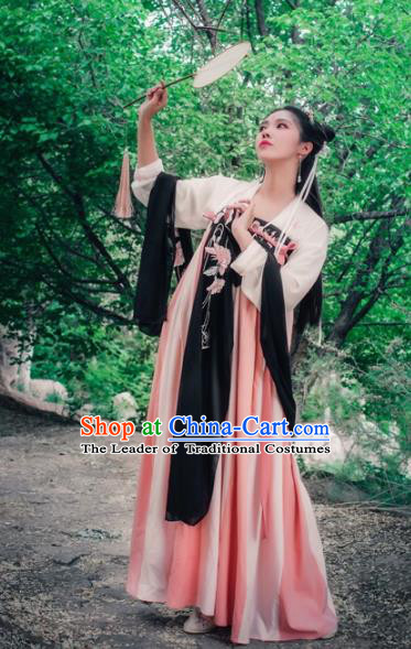 Chinese Ancient Princess Embroidered Hanfu Dress Tang Dynasty Palace Lady Clothing for Women