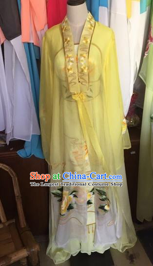 Chinese Traditional Peking Opera Nobility Lady Yellow Dress Beijing Opera Diva Costumes for Adults