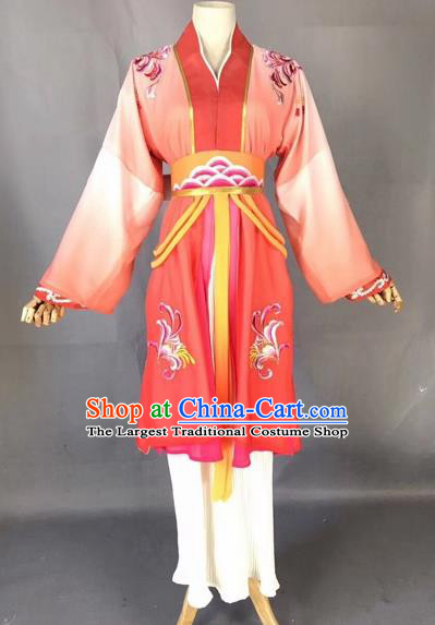 Chinese Traditional Beijing Opera Maidservant Red Dress Peking Opera Diva Costumes for Adults