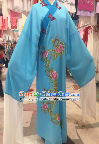Chinese Traditional Beijing Opera Niche Embroidered Peony Robe Peking Opera Young Men Costume for Adults