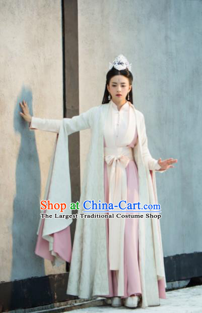 Legend Of Fu Yao Chinese Ancient Princess Costumes Traditional Palace Lady Hanfu Dress and Headpiece Complete Set