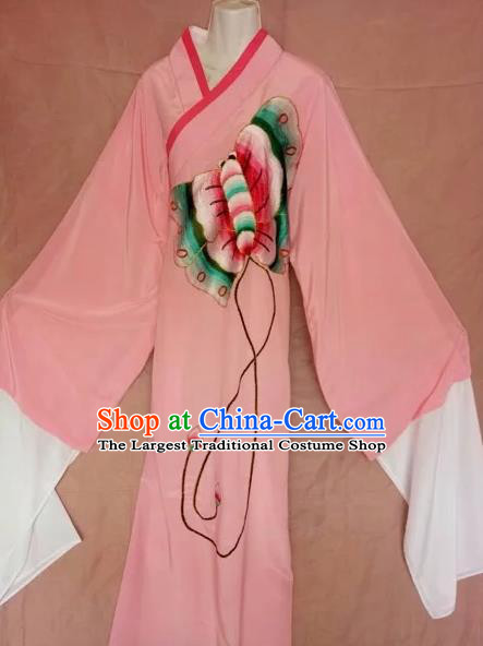 Chinese Beijing Opera Butterfly Lovers Scholar Pink Robe Traditional Peking Opera Niche Costumes for Adults