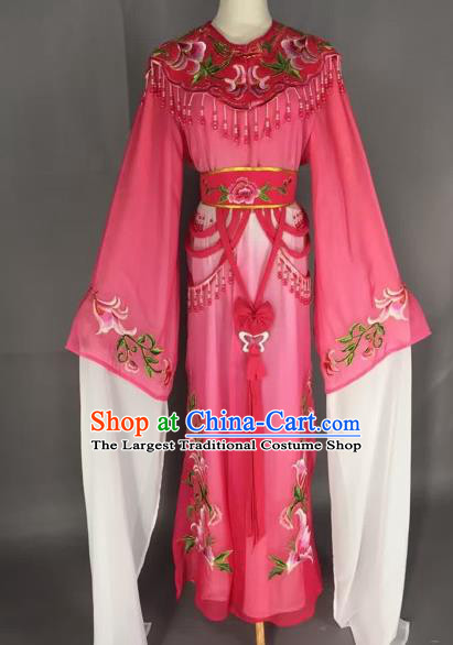 Chinese Beijing Opera Nobility Lady Rosy Dress Ancient Princess Costume for Adults