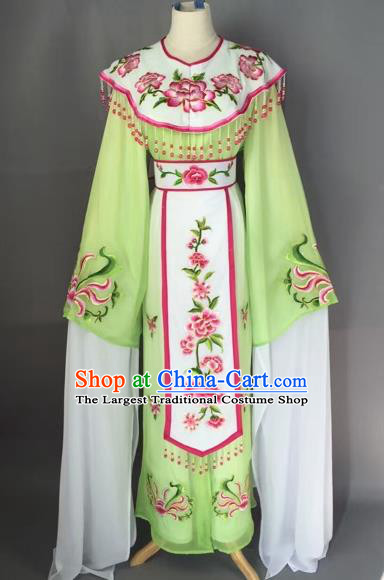 Chinese Beijing Opera Diva Green Dress Clothing Ancient Princess Costume for Adults