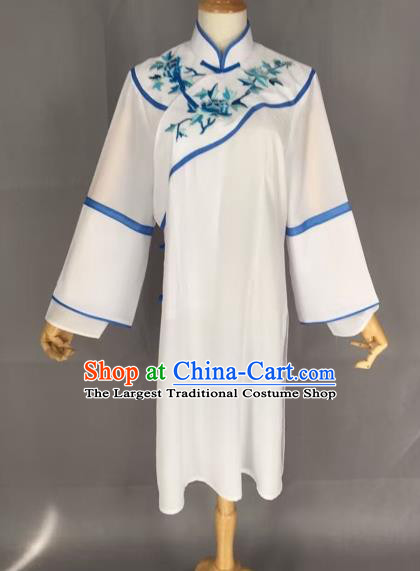 Chinese Traditional Peking Opera Actress White Blouse Ancient Countrywoman Costume for Adults