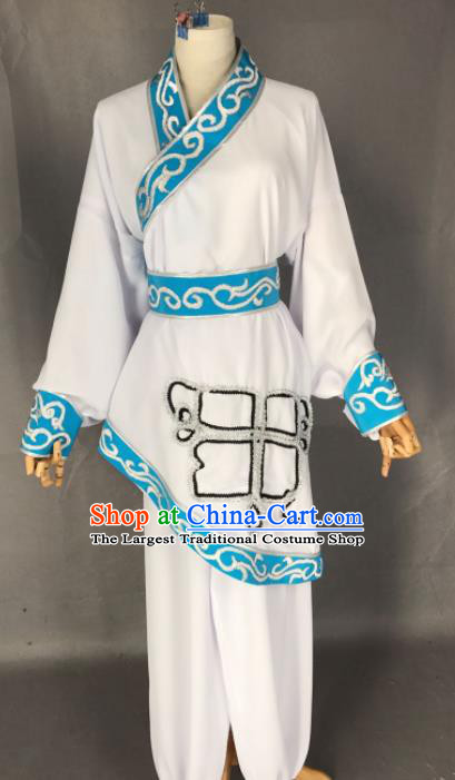Chinese Ancient Swordswoman White Costume Traditional Beijing Opera Martial Arts Female Clothing for Adults