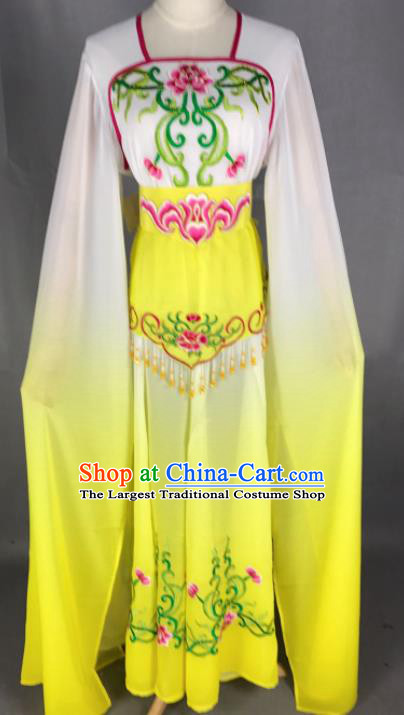 Chinese Ancient Court Maid Yellow Dress Traditional Beijing Opera Diva Costume for Adults