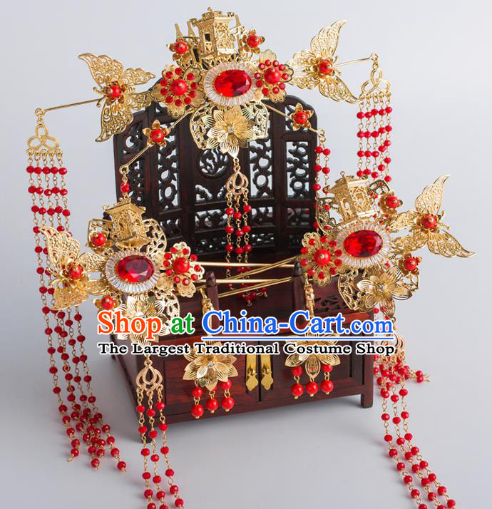 Chinese Ancient Wedding Bride Hair Clips Hair Accessories Traditional Hairpins for Women