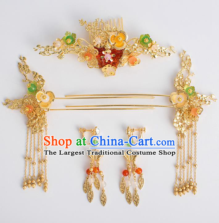 Chinese Traditional Wedding Bride Hair Comb Ancient Hair Accessories Hairpins for Women