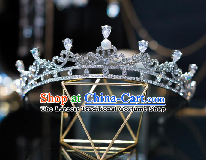 Top Grade Baroque Princess Crystal Royal Crown Wedding Bride Hair Accessories for Women