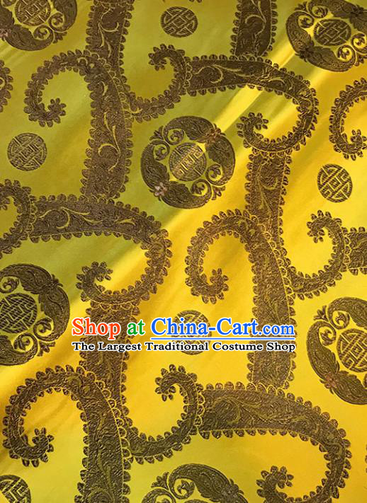 Golden Brocade Asian Chinese Traditional Cheongsam Fabric Silk Fabric Chinese Fabric Material