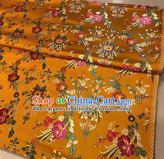 Asian Golden Brocade Chinese Traditional Begonia Pattern Fabric Silk Fabric Chinese Fabric Material