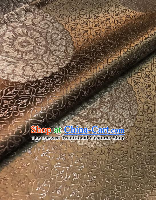Asian Chinese Brown Brocade Traditional Pattern Fabric Silk Fabric Chinese Fabric Material