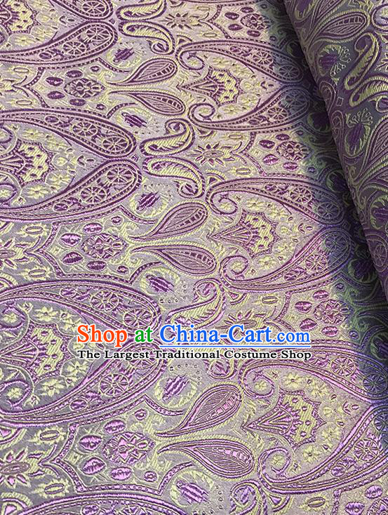 Asian Chinese Brocade Traditional Purple Pattern Fabric Silk Fabric Chinese Fabric Material