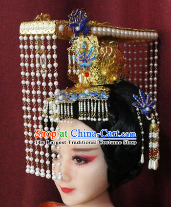 Chinese Ancient Queen Hair Accessories Tang Dynasty Empress Phoenix Coronet Hat for Women