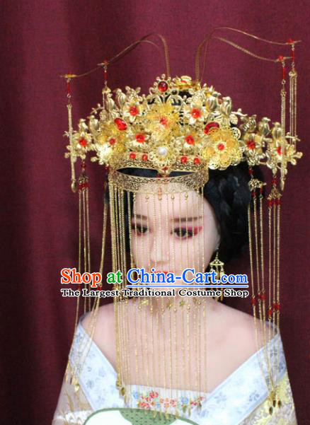 Chinese Ancient Empress Handmade Wedding Phoenix Coronet Hair Accessories Hairpins for Women