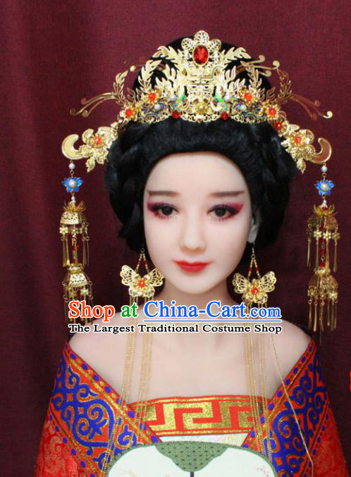 Chinese Traditional Handmade Hair Accessories Ancient Phoenix Coronet Hairpins for Women