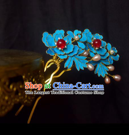 Chinese Handmade Princess Blueing Hairpins Ancient Hair Clip Hair Accessories for Women