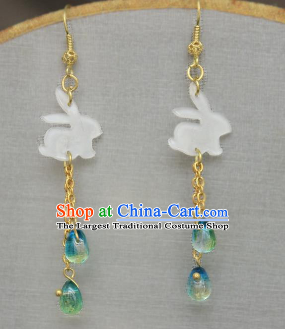 Asian Chinese Traditional Jewelry Accessories Shell Rabbit Earrings for Women