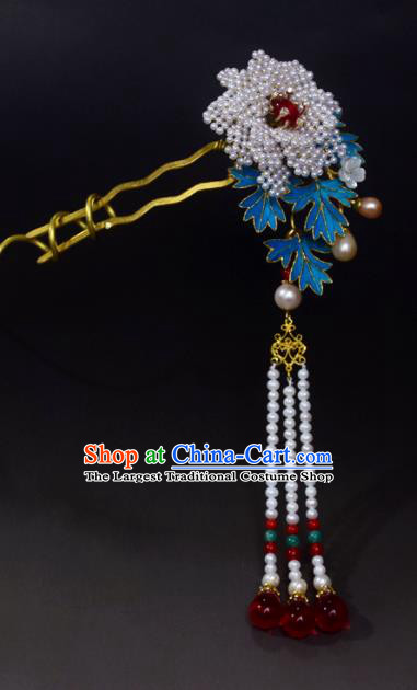 Chinese Handmade Princess Hanfu Hairpins Beads Hair Clip Ancient Hair Accessories for Women
