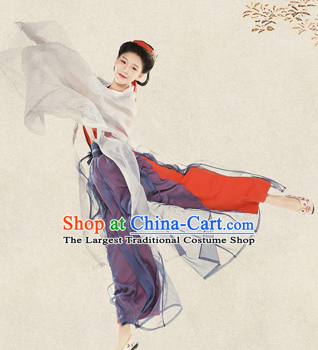 Top Grade Chinese Ancient Costumes Song Dynasty Young Lady Silk Hanfu Dress for Women