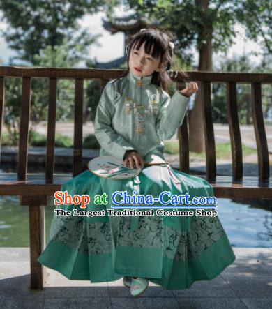 Chinese Ancient Palace Lady Hanfu Han Dynasty Imperial Concubine Queen Embroidered Costumes for Kids