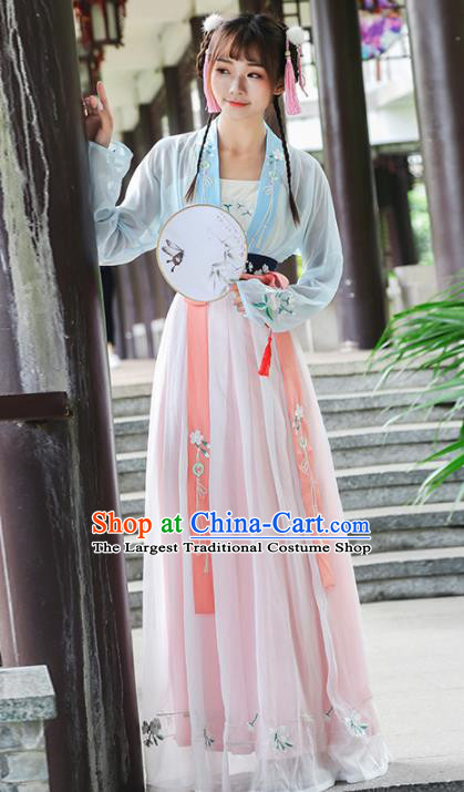 Chinese Ancient Fairy Dress Song Dynasty Embroidered Costumes for Rich Women