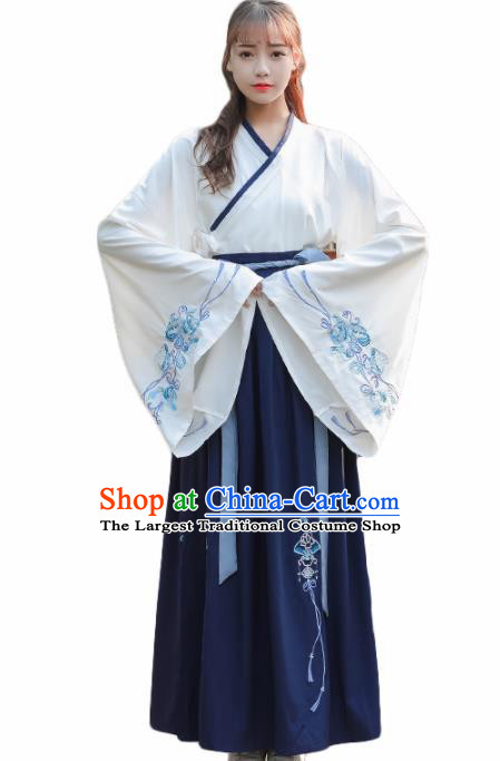 Chinese Ancient Hanfu Dress Han Dynasty Young Lady Costume for Rich Women