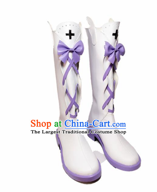 Asian Chinese Cosplay Princess Shoes Cartoon Fairy White Boots for Women