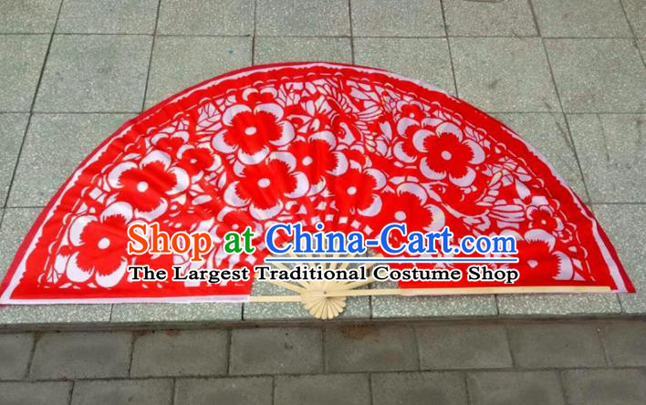 Traditional Chinese Crafts Folding Fan China Folk Dance Fans Red Fans