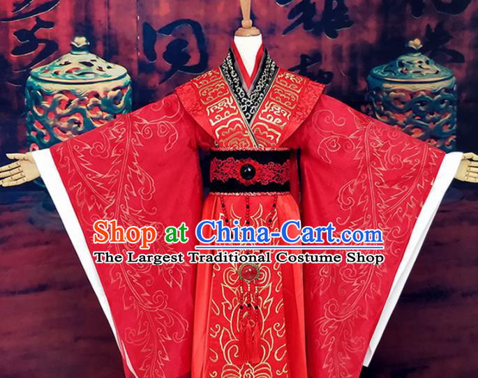 Chinese Ancient Palace Lady Hanfu Han Dynasty Imperial Concubine Queen Embroidered Historical Costumes