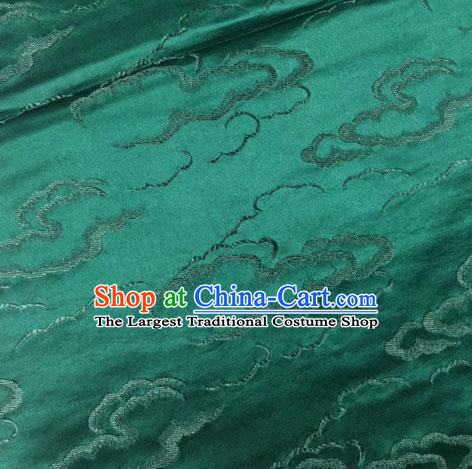 Chinese Traditional Silk Fabric Cheongsam Tang Suit Atrovirens Brocade Cloth Drapery