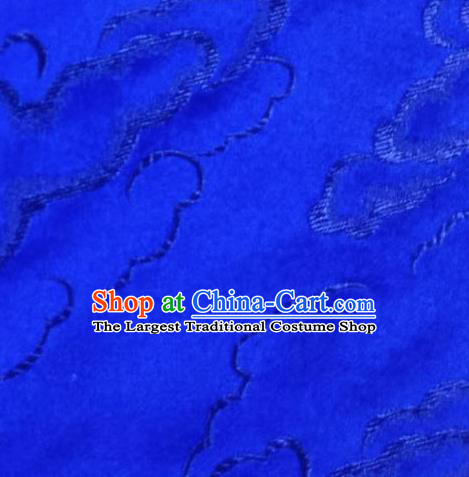 Chinese Traditional Silk Fabric Cheongsam Tang Suit Royalblue Brocade Cloth Drapery