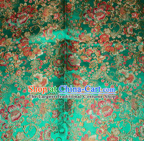 Chinese Traditional Silk Fabric Tang Suit Green Brocade Cheongsam Classical Red Pattern Cloth Material Drapery