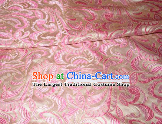 Chinese Traditional Cheongsam Silk Fabric Tang Suit Pink Brocade Classical Cockscomb Pattern Cloth Material Drapery