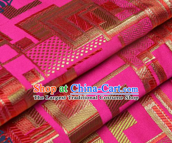 Chinese Traditional Tang Suit Nanjing Brocade Rosy Fabric Silk Cloth Cheongsam Material Drapery