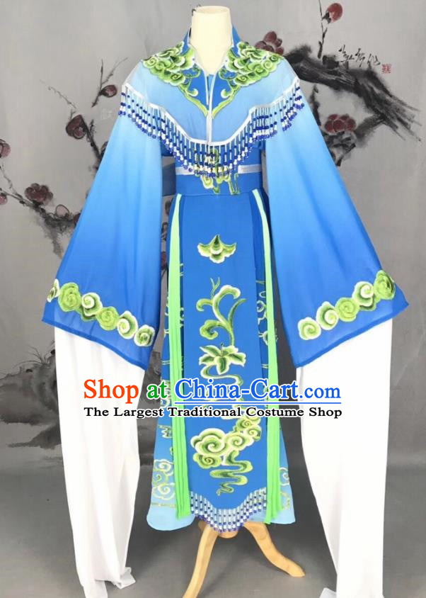 Chinese Traditional Beijing Opera Royalblue Hanfu Dress Peking Opera Actress Costume for Rich