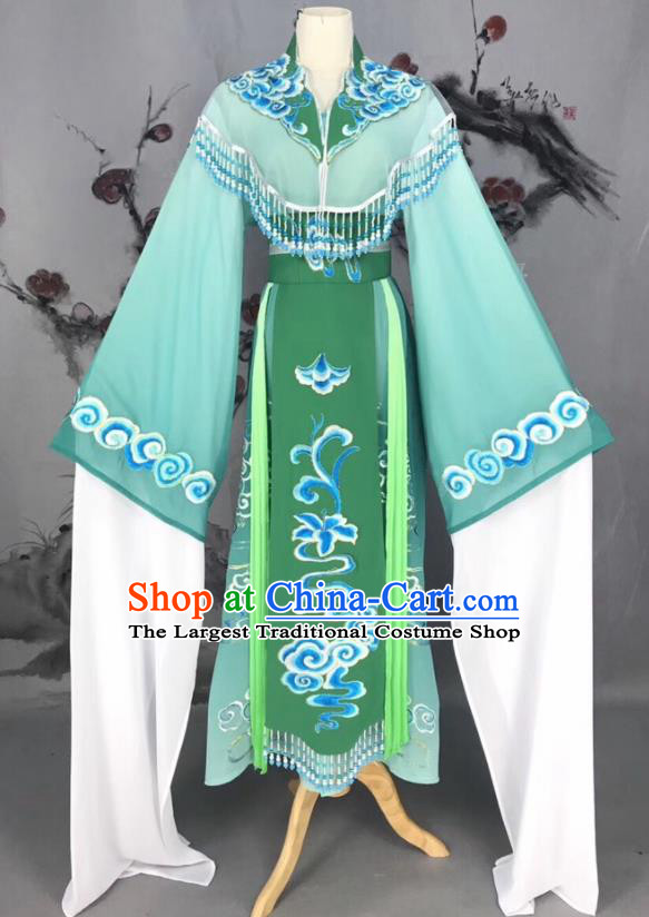 Chinese Traditional Beijing Opera Green Hanfu Dress Peking Opera Actress Costume for Rich