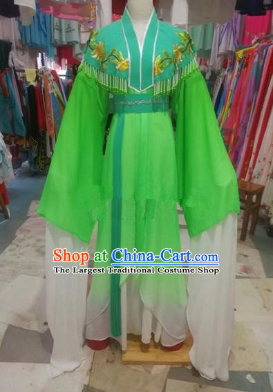 Chinese Traditional Beijing Opera Green Dress Peking Opera Diva Costumes for Adults