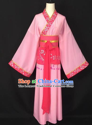 Chinese Traditional Beijing Opera Handmaiden Pink Hanfu Dress Peking Opera Diva Costumes for Adults