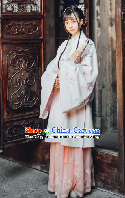Traditional Chinese Ming Dynasty Princess Embroidered Historical Costumes Ancient Nobility Lady Hanfu Dress for Women