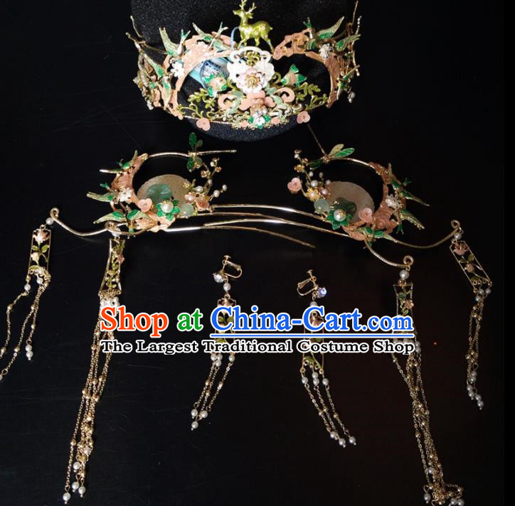 Top Chinese Traditional Hair Accessories Classical Wedding Phoenix Coronet Hairpins Headdress for Women
