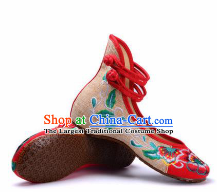 Chinese Shoes Wedding Shoes Traditional Embroidered Shoes Embroidery Peony Hanfu Shoes for Women