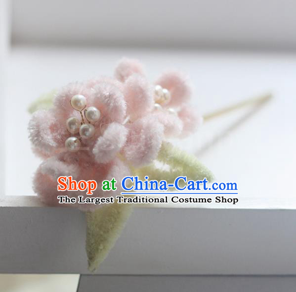 Top Chinese Traditional Hair Accessories Classical Palace Pink Flowers Hairpins for Women