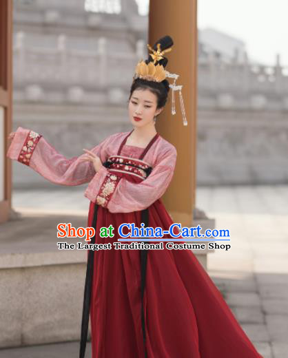 Chinese Ancient Drama Princess Hanfu Dress Traditional Tang Dynasty Palace Replica Costumes for Women